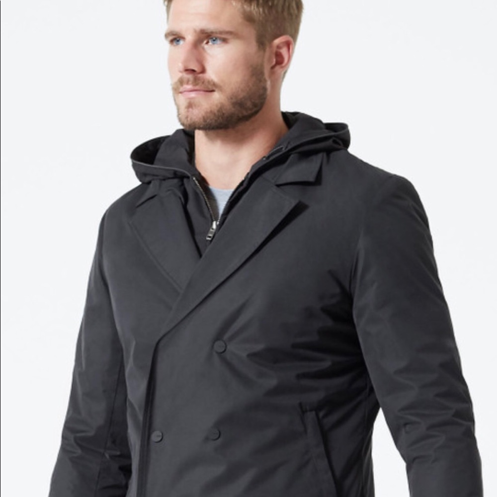 NWT MENS BLACK MPG PEACOAT NEVER WORN